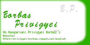 borbas privigyei business card